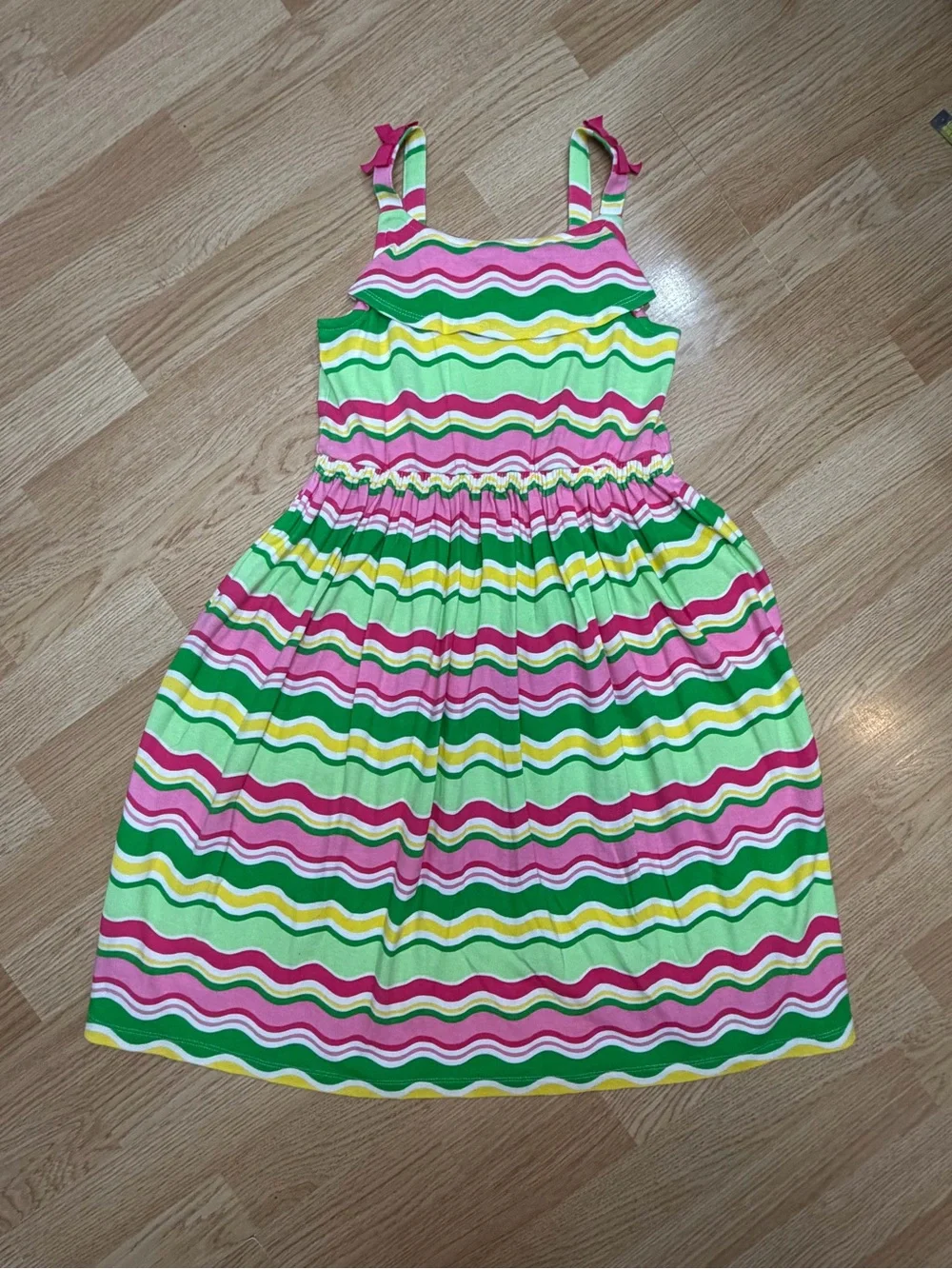 Gymboree Girls 12 Pink White Striped Sleeveless Sundress Tiered Cotton Dress